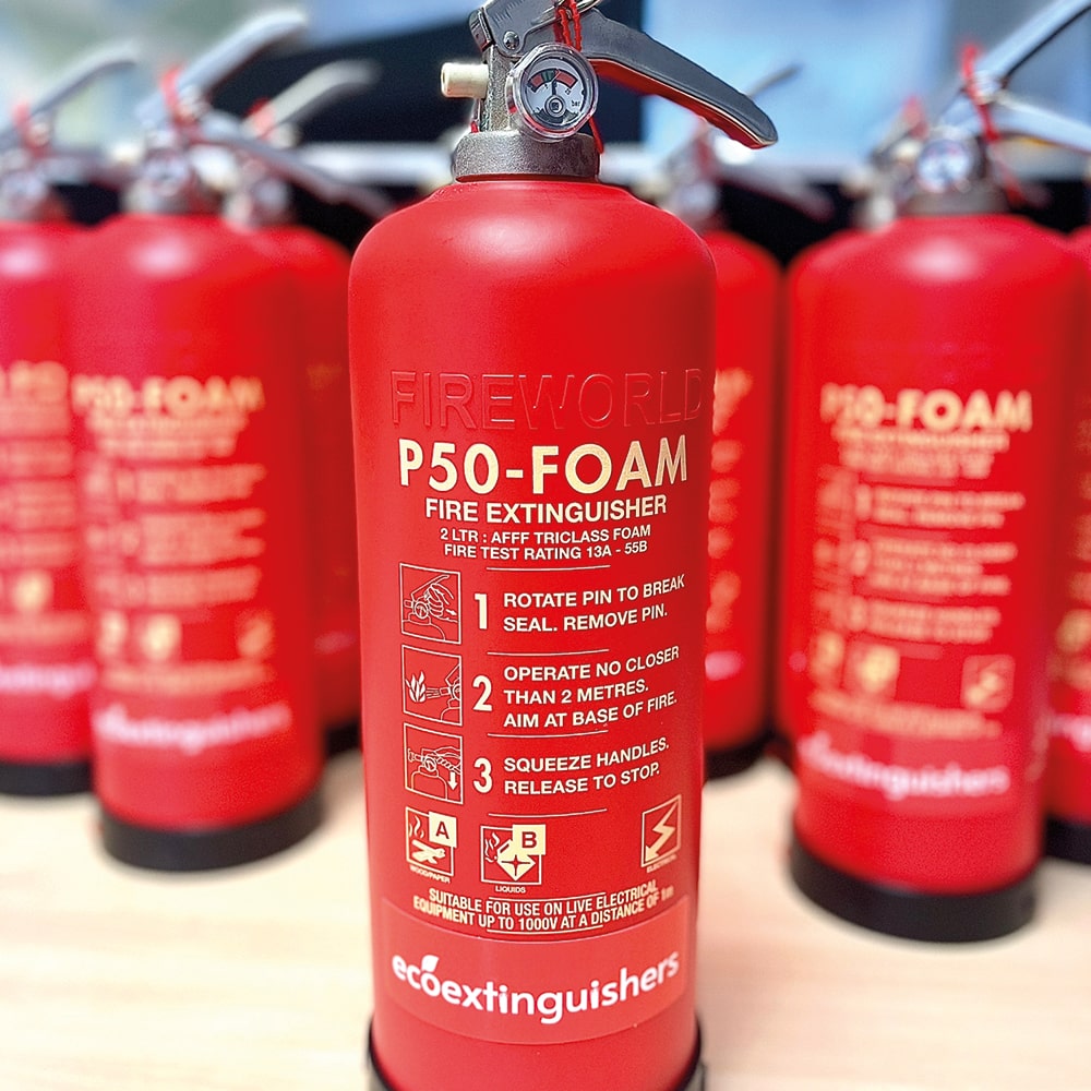 P50-foam fire extinguisher for fire emergency.