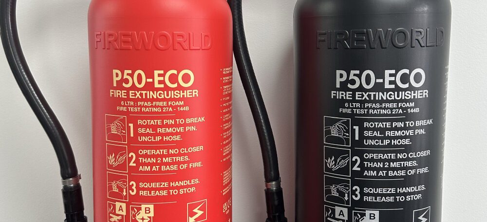p50 fire extinguisher black and red